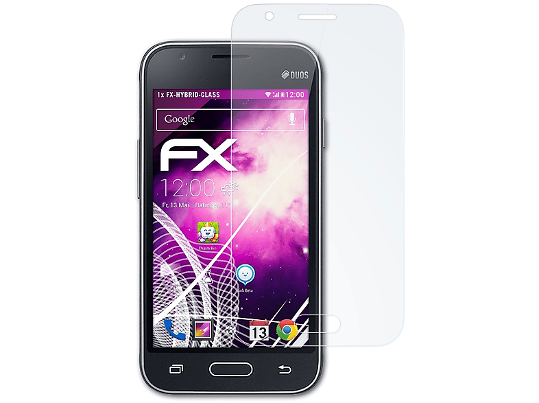 ATFOLIX FX-Hybrid-Glass (2016)) Samsung mini Galaxy J1 Schutzglas(für