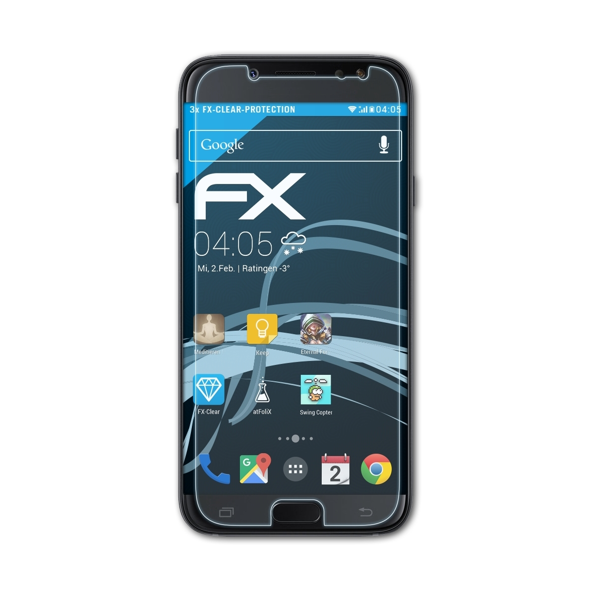 ATFOLIX 3x FX-Clear Displayschutz(für Samsung (2017) Duos) Galaxy J5