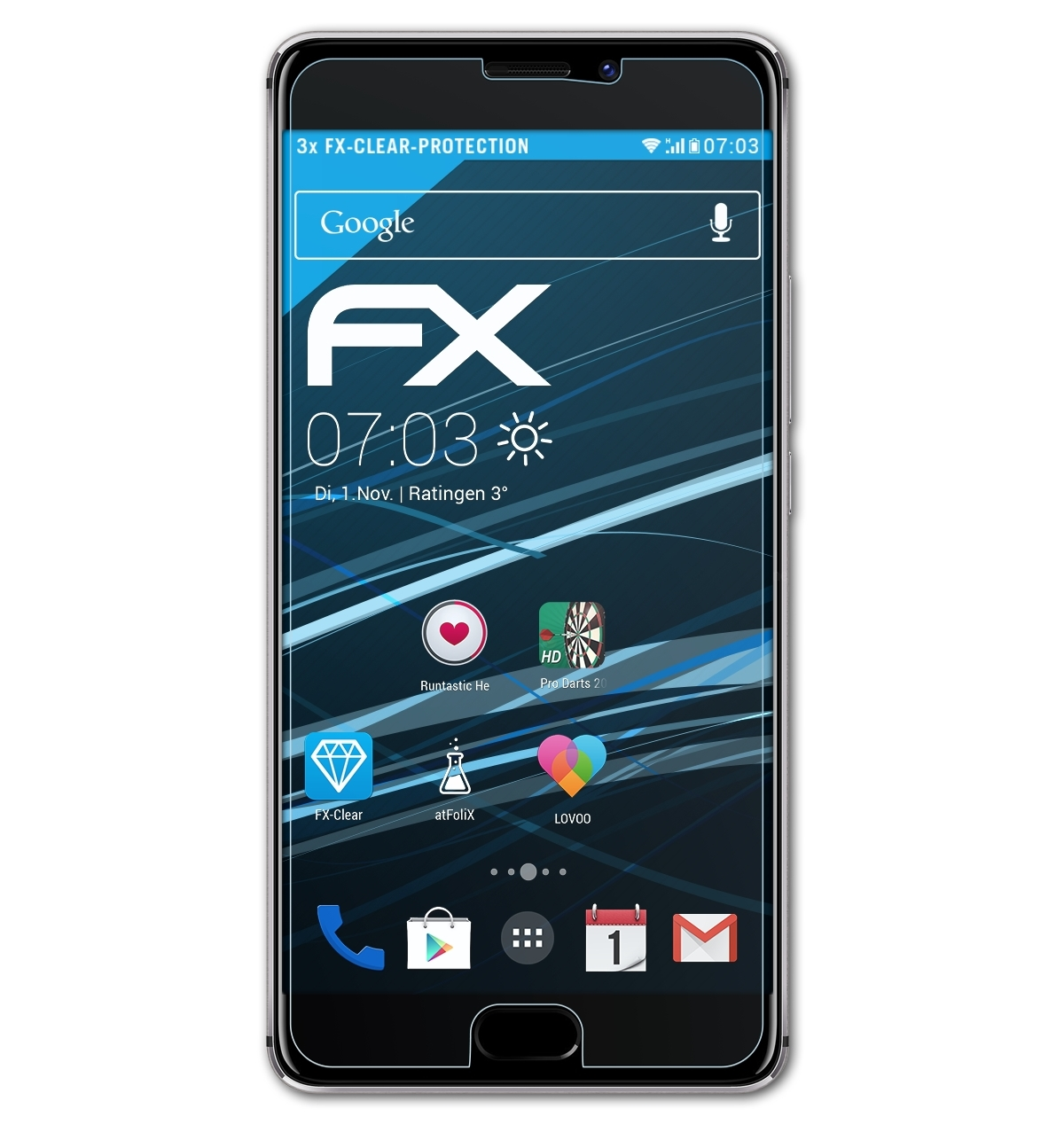 Displayschutz(für FX-Clear Meizu Plus) 3x ATFOLIX Pro 7