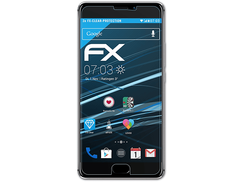 ATFOLIX 3x FX-Clear Displayschutz(für Meizu Pro 7 Plus)