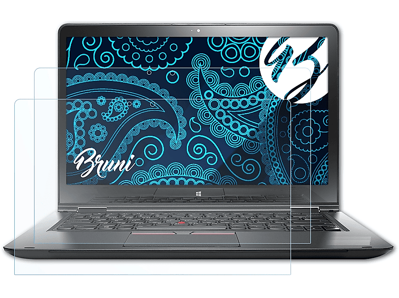 BRUNI 2x Basics-Clear Schutzfolie(für Lenovo ThinkPad P40 Yoga)