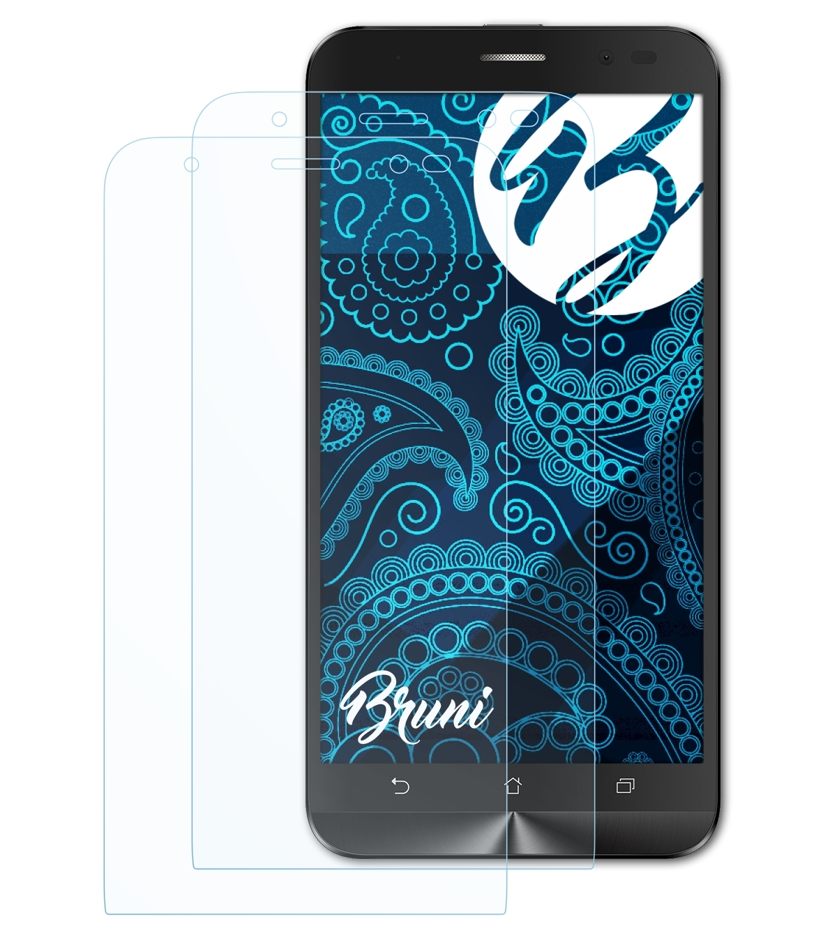 BRUNI 2x Basics-Clear Schutzfolie(für Go Asus ZenFone (ZB552KL))