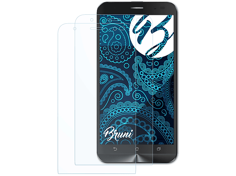 BRUNI 2x Basics-Clear Schutzfolie(für Asus ZenFone Go (ZB552KL))