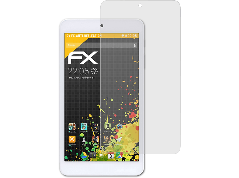 ATFOLIX 2x FX-Antireflex Displayschutz(für Acer One Iconia (B1-780)) 7