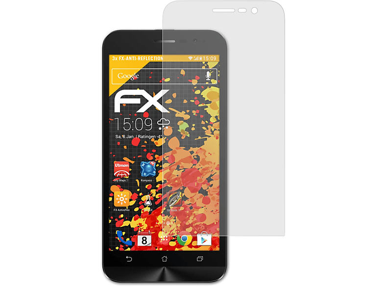 ATFOLIX 3x (ZB500KL)) Go Displayschutz(für ZenFone Asus FX-Antireflex