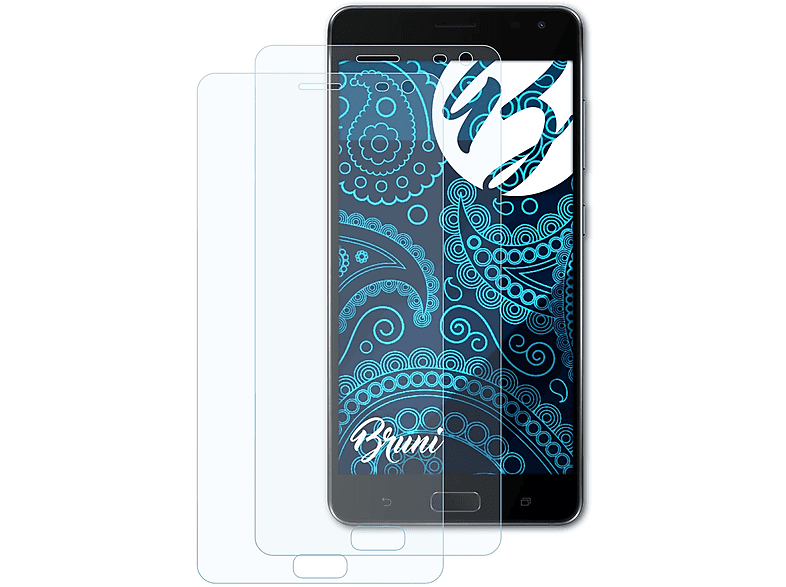 BRUNI 2x Basics-Clear Schutzfolie(für Asus AR) ZenFone