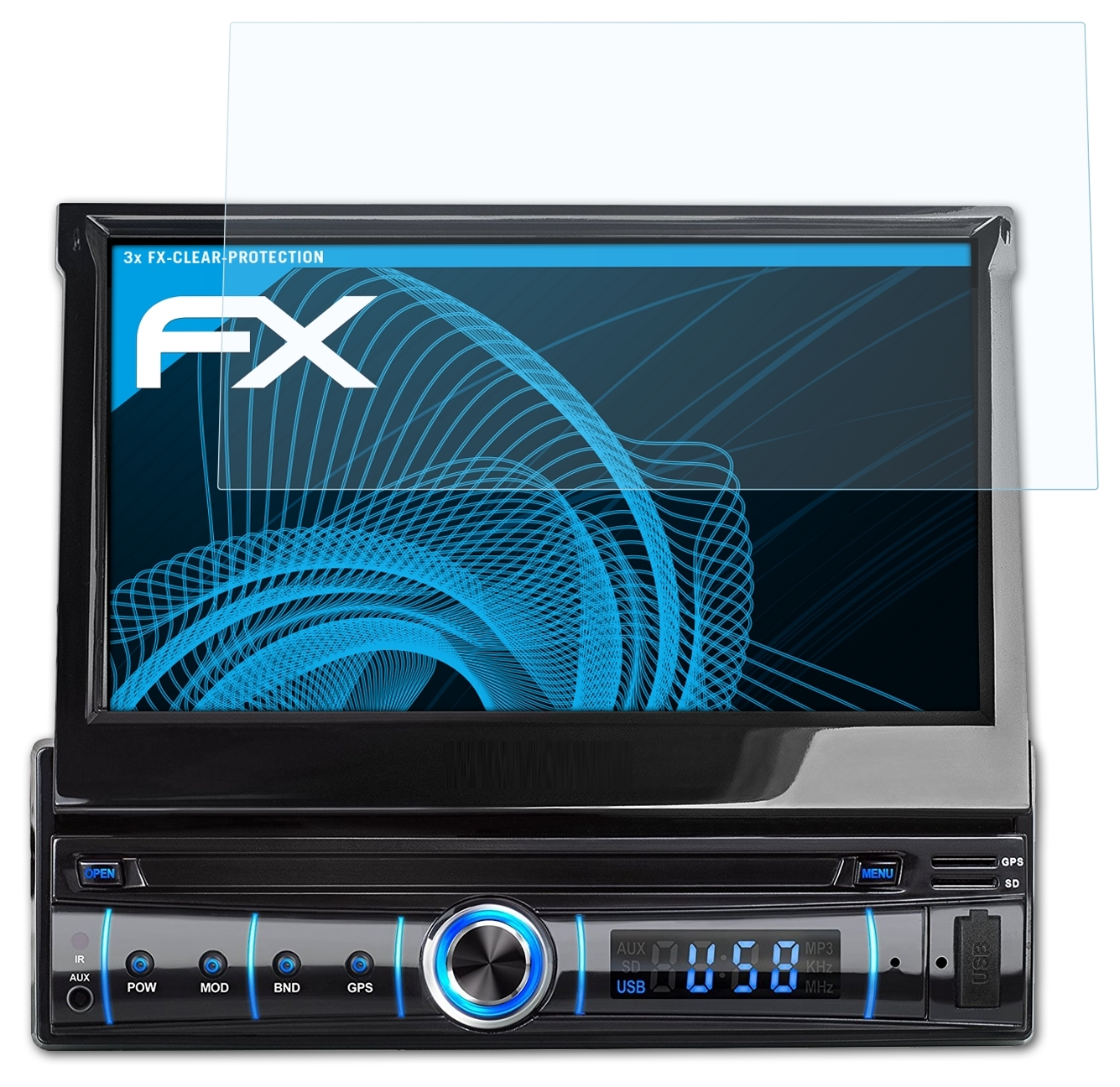 ATFOLIX 3x Displayschutz(für Xomax XM-VRSUA737) FX-Clear