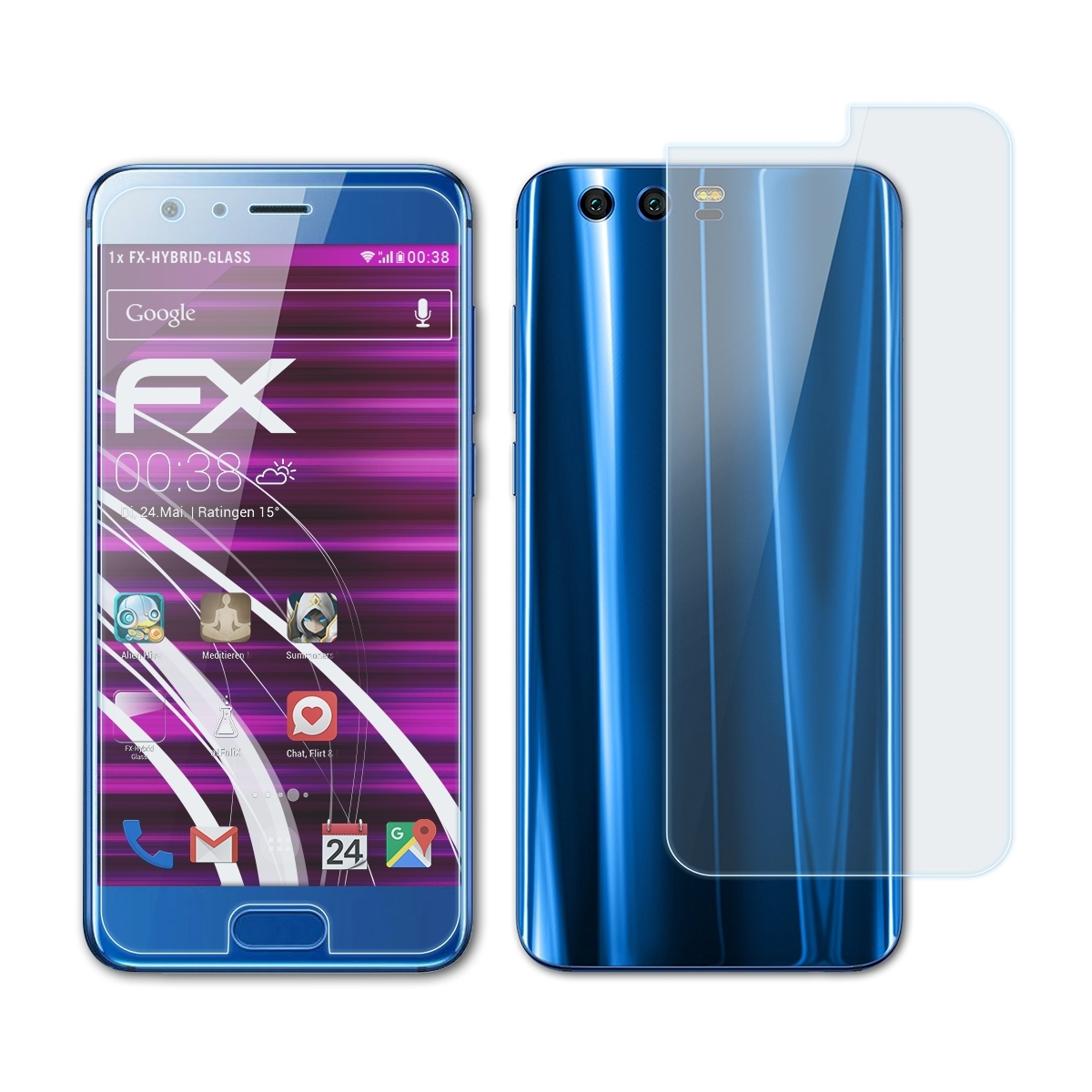 ATFOLIX FX-Hybrid-Glass Schutzglas(für Honor 9) Huawei