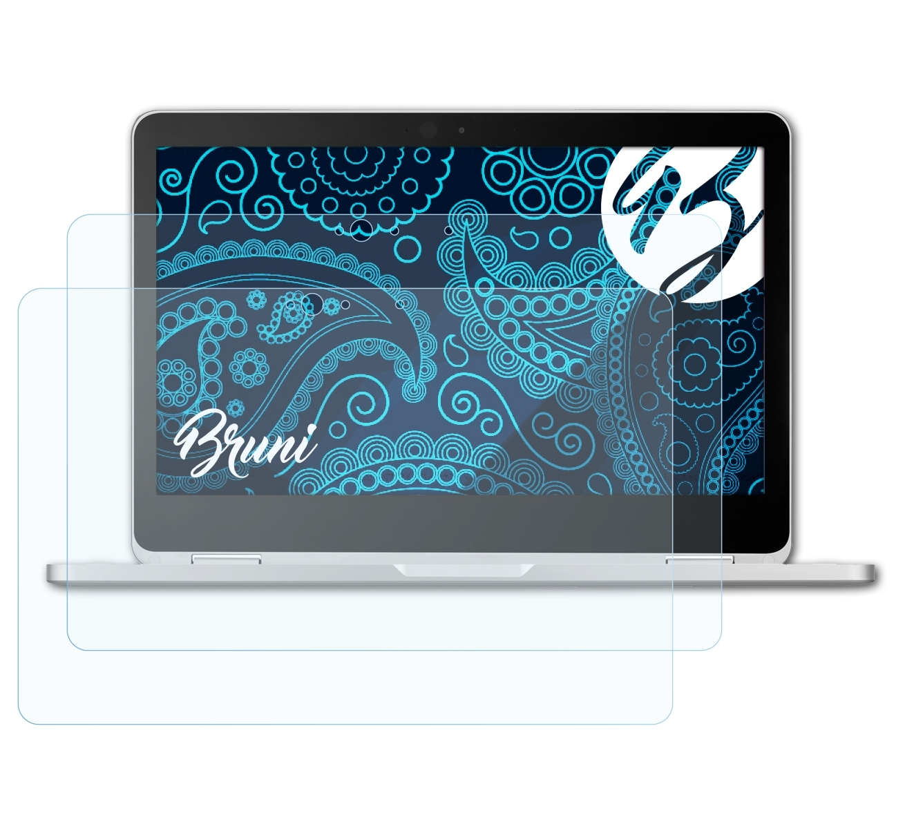 BRUNI 2x Basics-Clear Schutzfolie(für Google C302CA Flip (ASUS)) Chromebook