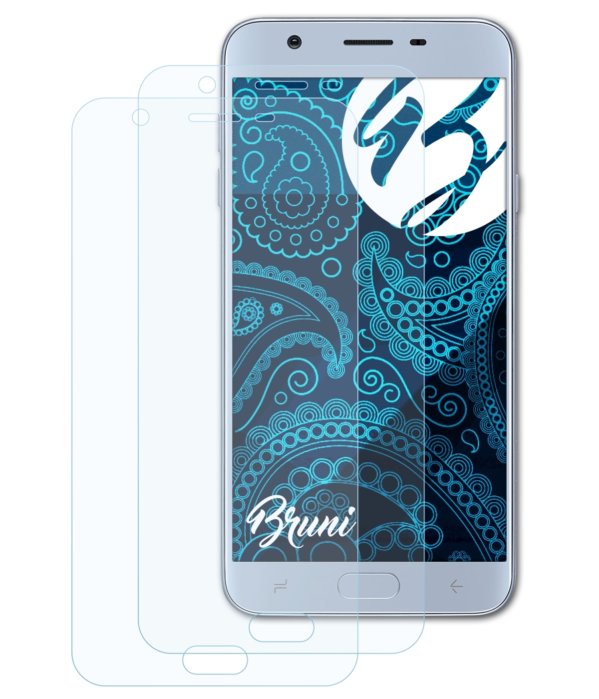 BRUNI 2x Basics-Clear Schutzfolie(für Samsung Star) J7 Galaxy