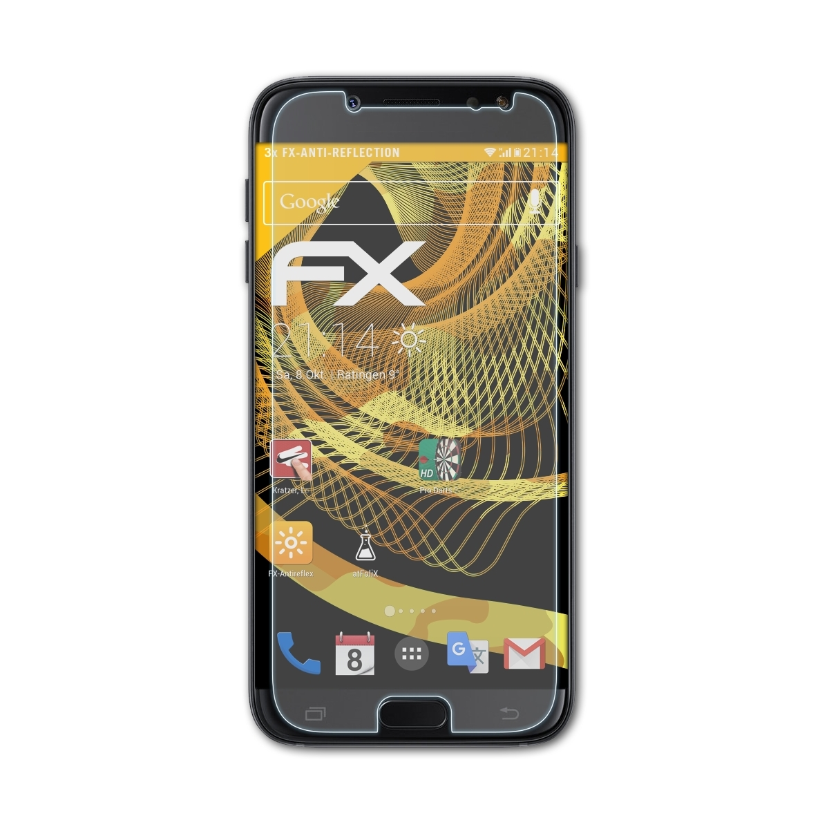 ATFOLIX 3x FX-Antireflex Displayschutz(für Samsung Duos) J5 (2017) Galaxy