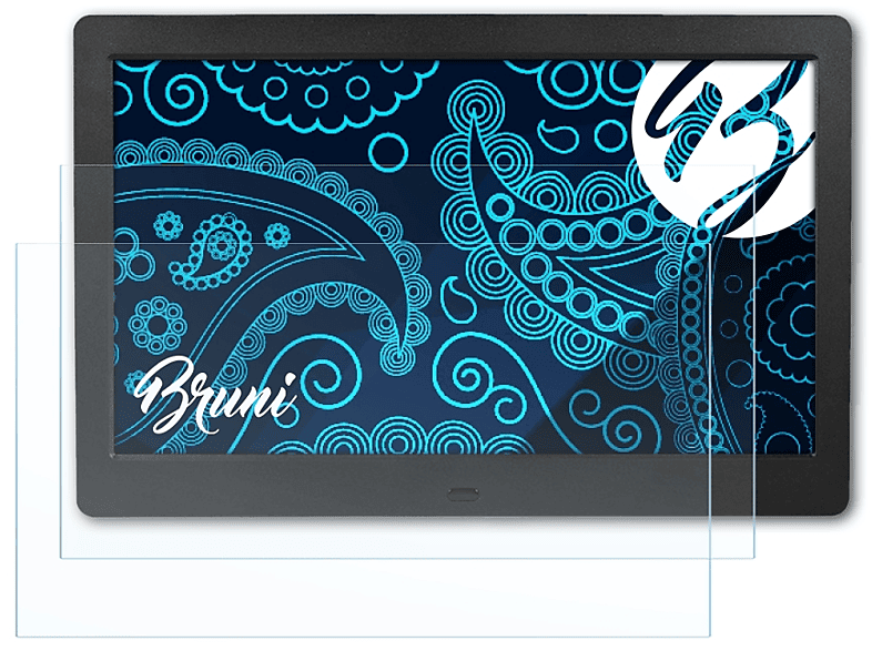 BRUNI 2x Basics-Clear Schutzfolie(für Andoer Digitaler Bilderrahmen 10 Zoll (1024x600))