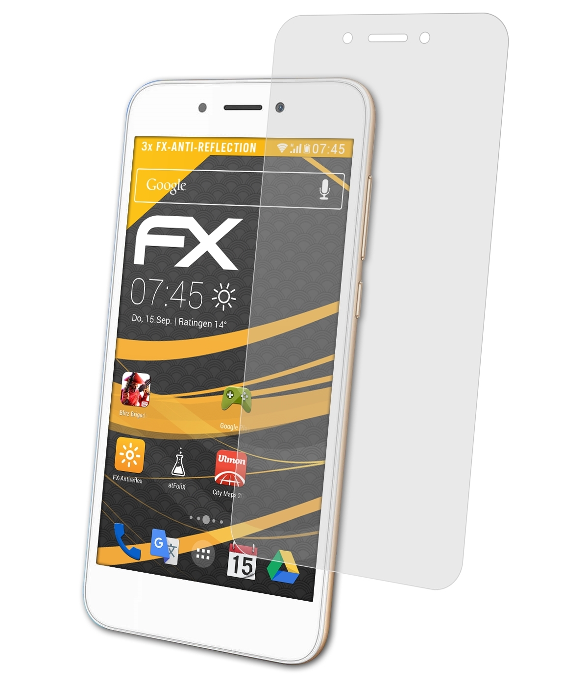 ATFOLIX 3x FX-Antireflex Displayschutz(für Huawei 6A) Honor