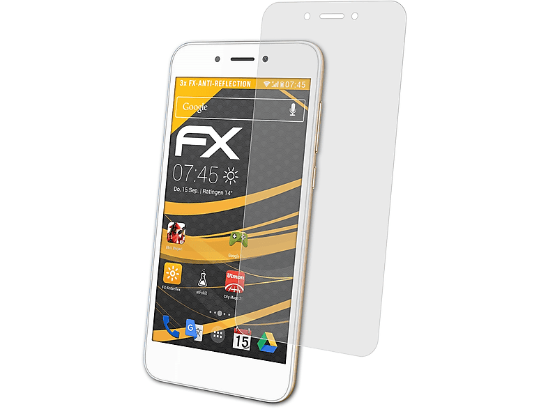 ATFOLIX Huawei FX-Antireflex 6A) 3x Honor Displayschutz(für