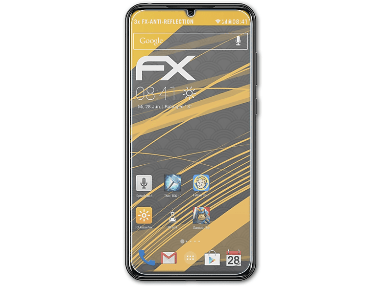 ATFOLIX 3x FX-Antireflex Displayschutz(für Doogee Y9 Plus)