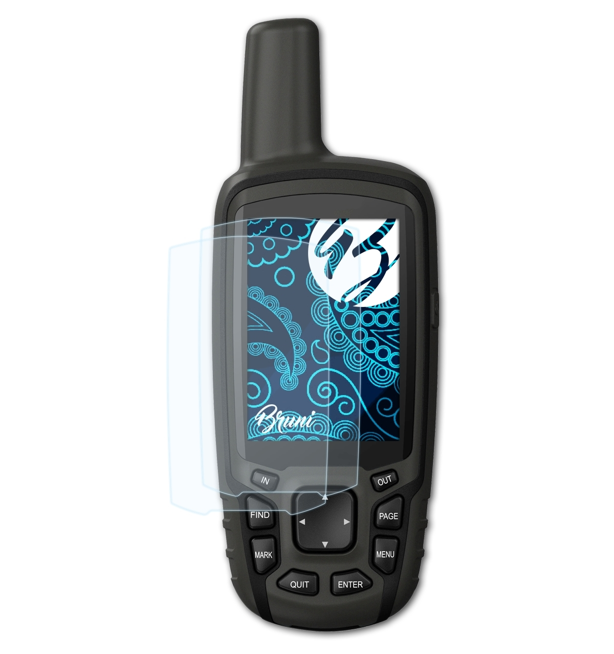 BRUNI 2x Basics-Clear GPSMap Garmin 64csx) Schutzfolie(für