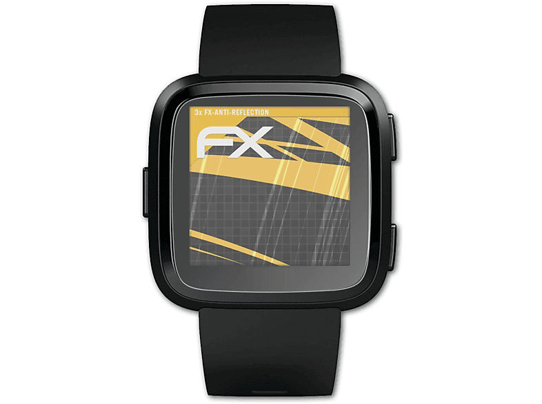 ATFOLIX 3x FX-Antireflex Displayschutz(für Fitbit Versa) | Smartwatch Schutzfolien & Gläser