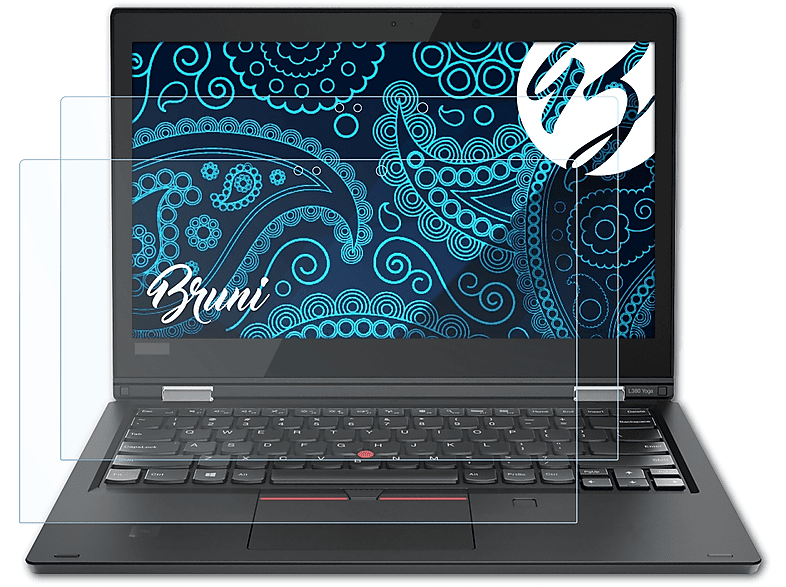 BRUNI 2x Basics-Clear Schutzfolie(für Lenovo L380 Yoga) ThinkPad