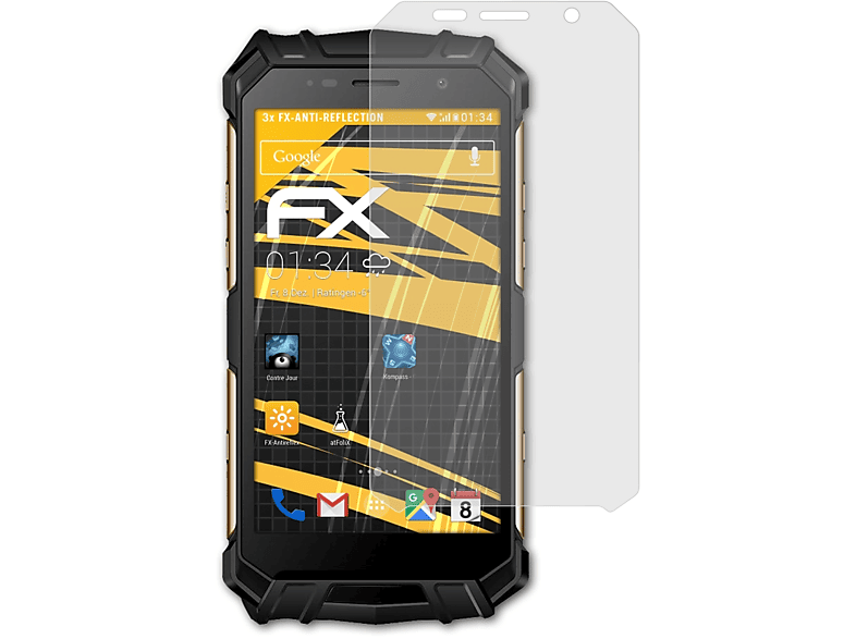 ATFOLIX 3x FX-Antireflex Displayschutz(für Doogee S60 Lite)