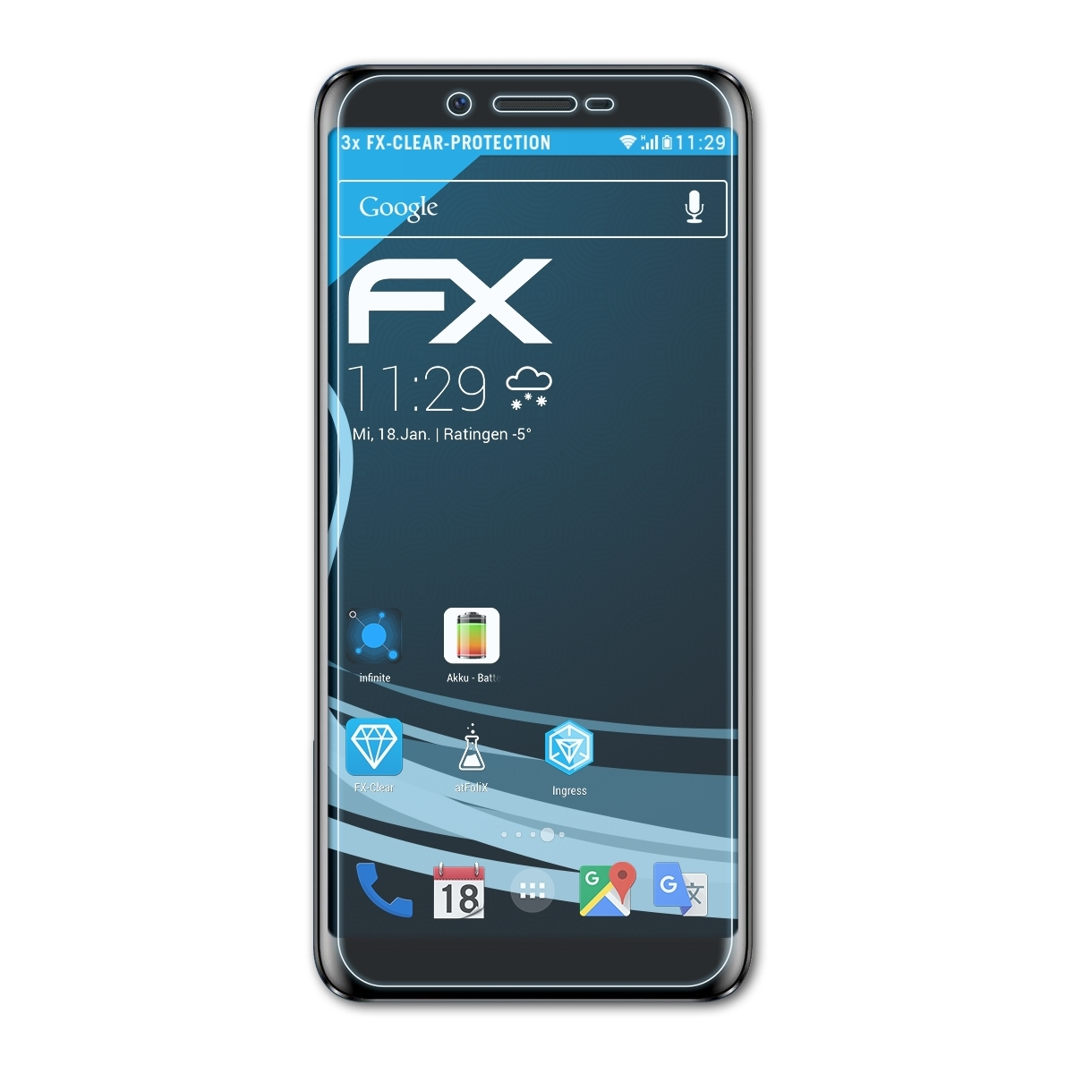 ATFOLIX 3x FX-Clear Displayschutz(für Doogee L) X60