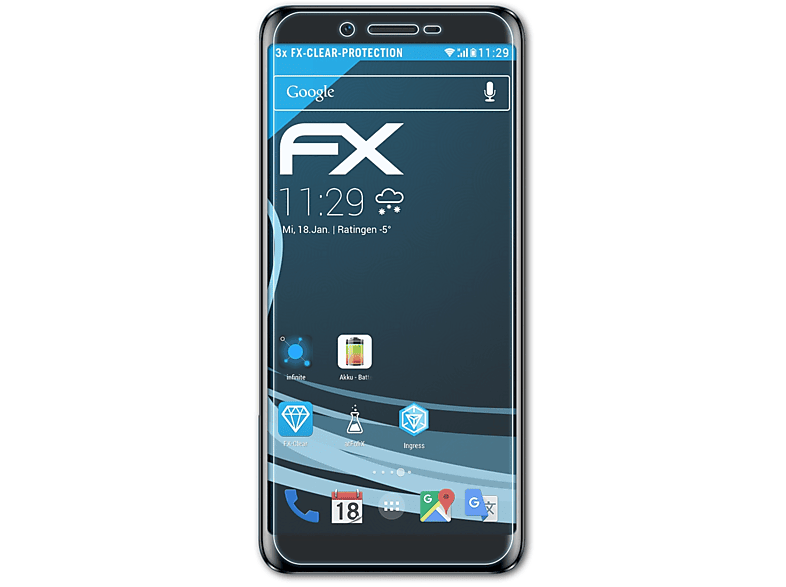 ATFOLIX 3x FX-Clear Displayschutz(für Doogee X60 L) | Displayschutzfolien & Gläser