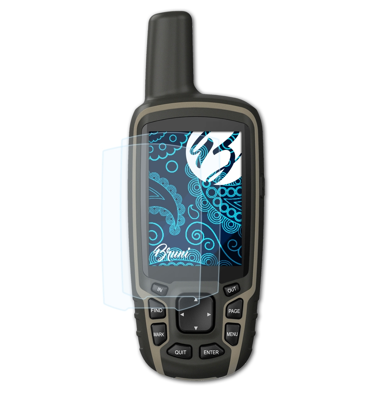 BRUNI Basics-Clear Garmin GPSMap Schutzfolie(für 64sx) 2x