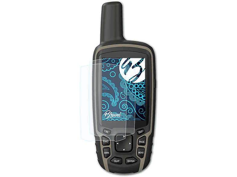Basics-Clear 2x 64sx) BRUNI GPSMap Garmin Schutzfolie(für