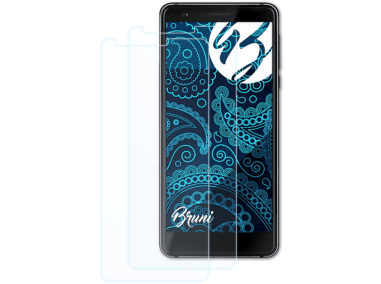 BRUNI 2x Basics-Clear Schutzfolie(für Nokia 3.1)