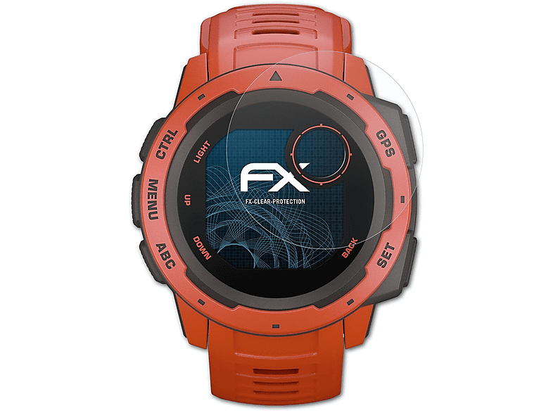 ATFOLIX 3x FX-Clear Displayschutz(für Garmin Instinct) | Smartwatch Schutzfolien & Gläser