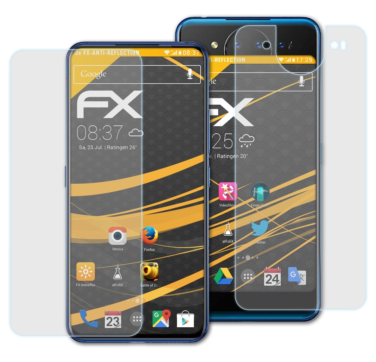 FX-Antireflex Displayschutz(für (Dual 3x ATFOLIX Display)) Vivo NEX