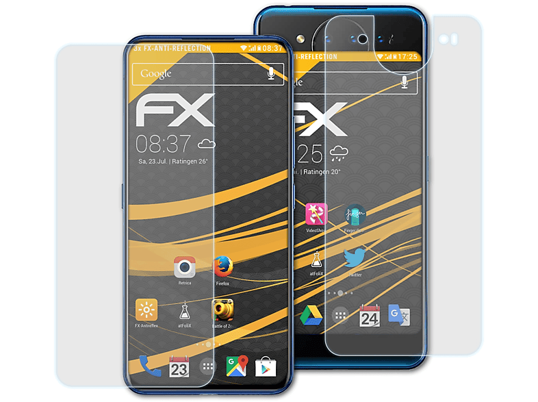 ATFOLIX 3x FX-Antireflex Displayschutz(für Vivo NEX (Dual Display))