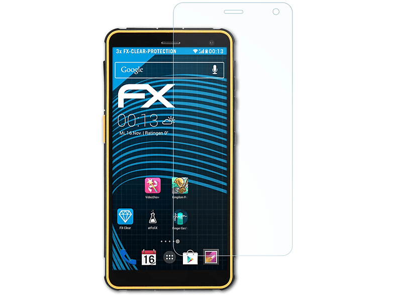 ATFOLIX 3x FX-Clear Displayschutz(für RugGear RG650)