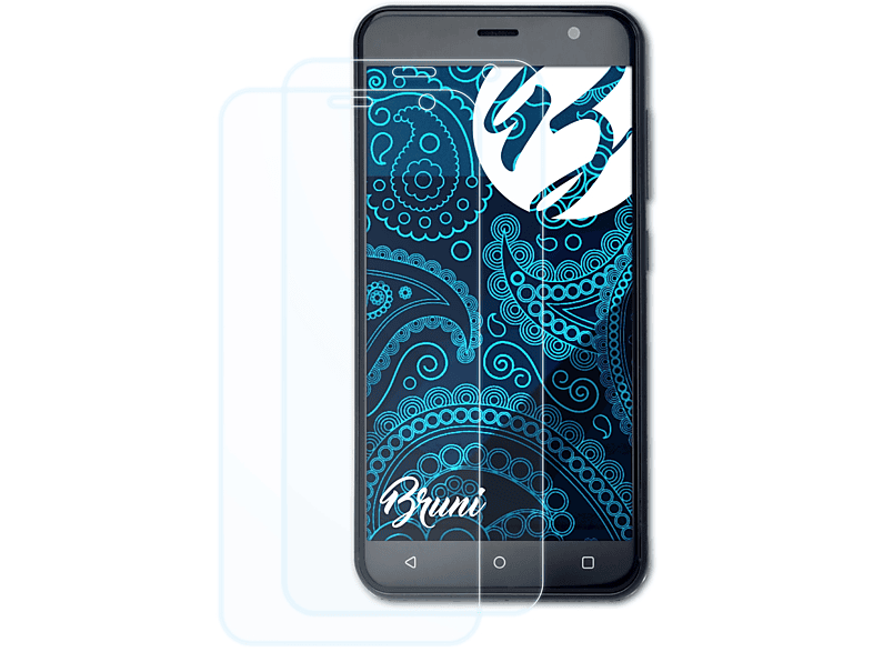 BRUNI 2x Basics-Clear Schutzfolie(für myPhone Fun 6 LITE)