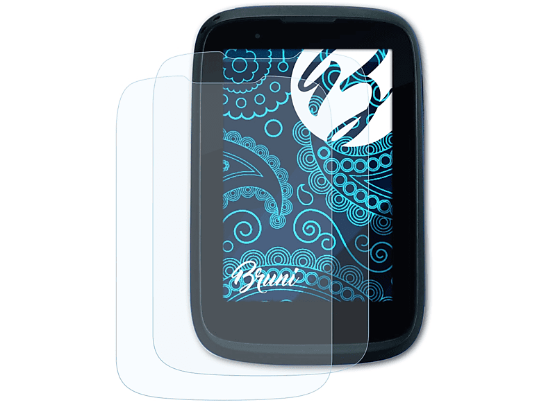BRUNI 2x Basics-Clear Schutzfolie(für Blaupunkt BikePilot 2 Plus) | Navi-Taschen & -Schutzfolien
