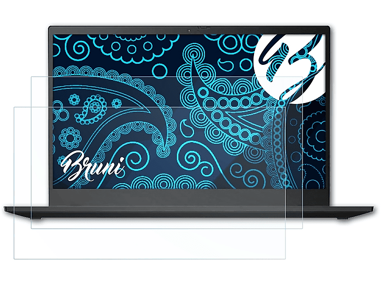 BRUNI 2x Basics-Clear Schutzfolie(für Lenovo ThinkPad X1 Carbon (7h Gen. 2019))