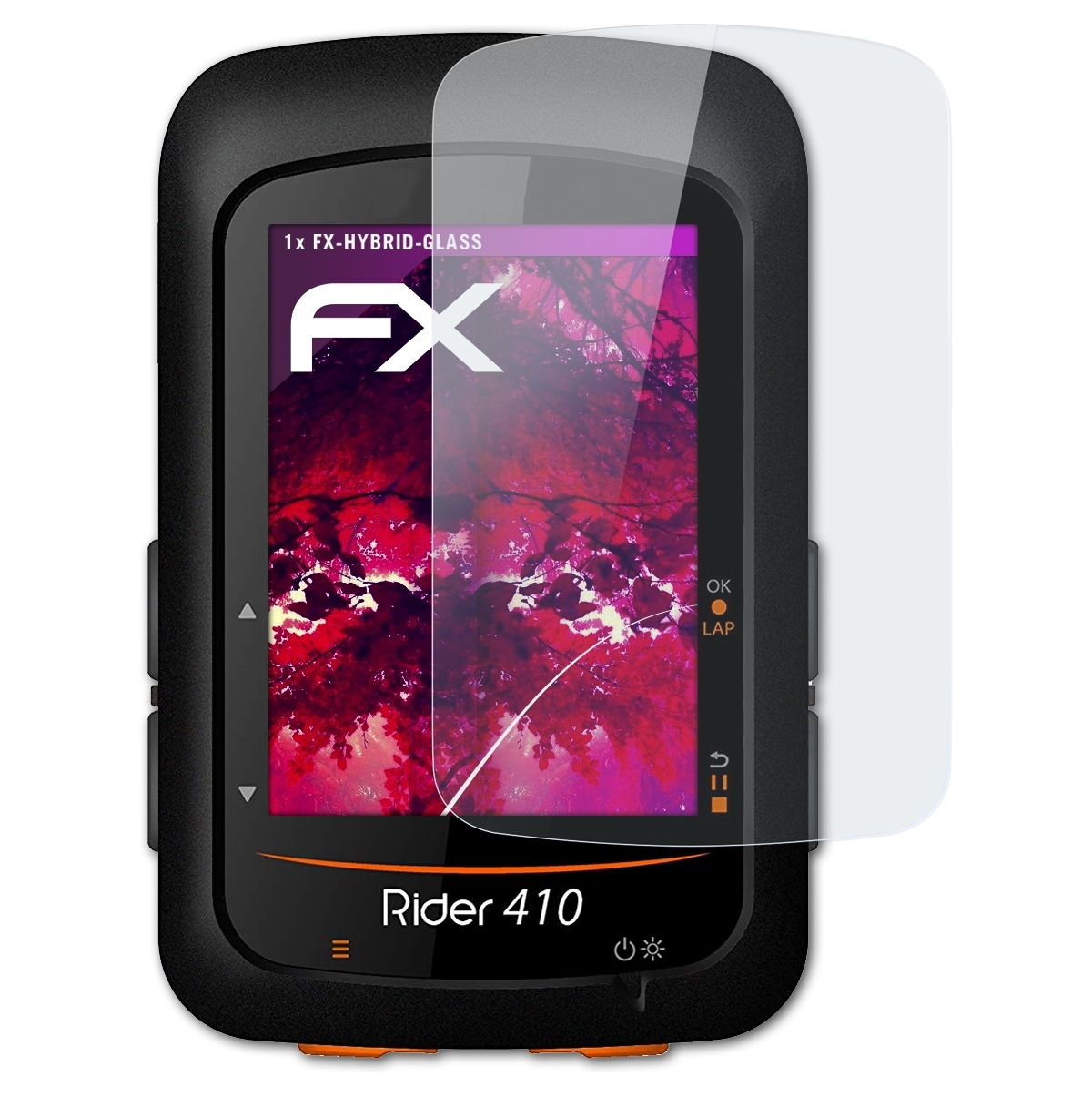 ATFOLIX FX-Hybrid-Glass Schutzglas(für Bryton Rider 410)