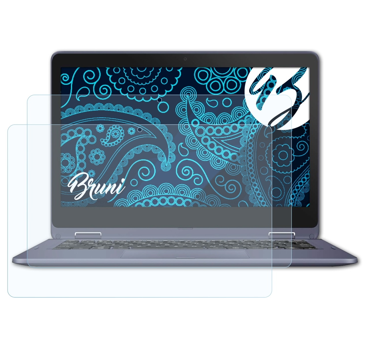 BRUNI 2x 12) Asus Flip VivoBook Basics-Clear Schutzfolie(für
