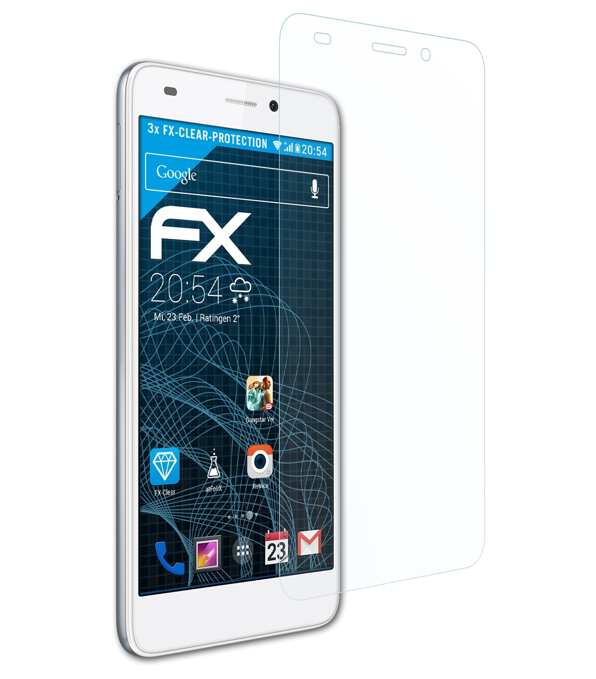 Displayschutz(für FX-Clear Honor Huawei 5c) ATFOLIX 3x