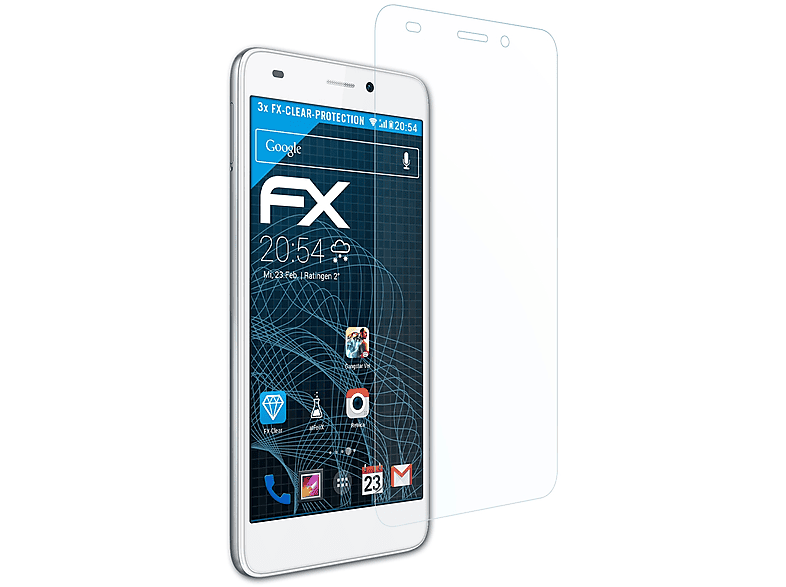 ATFOLIX 3x FX-Clear Displayschutz(für Huawei Honor 5c)