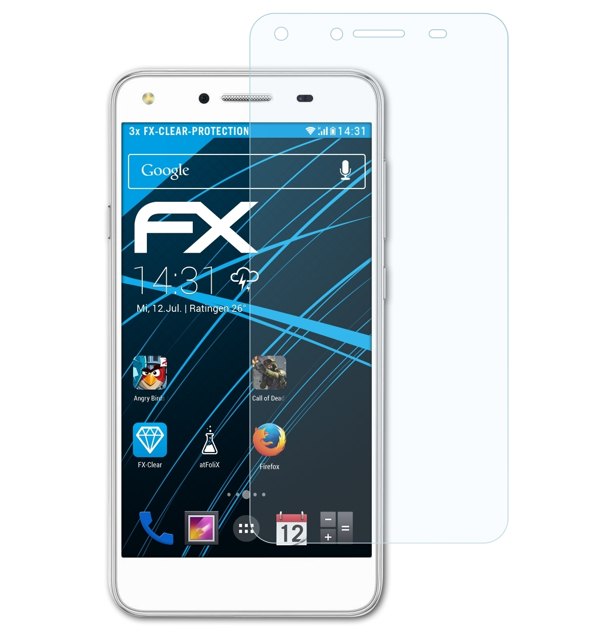 Huawei Displayschutz(für Y5 II) FX-Clear ATFOLIX 3x