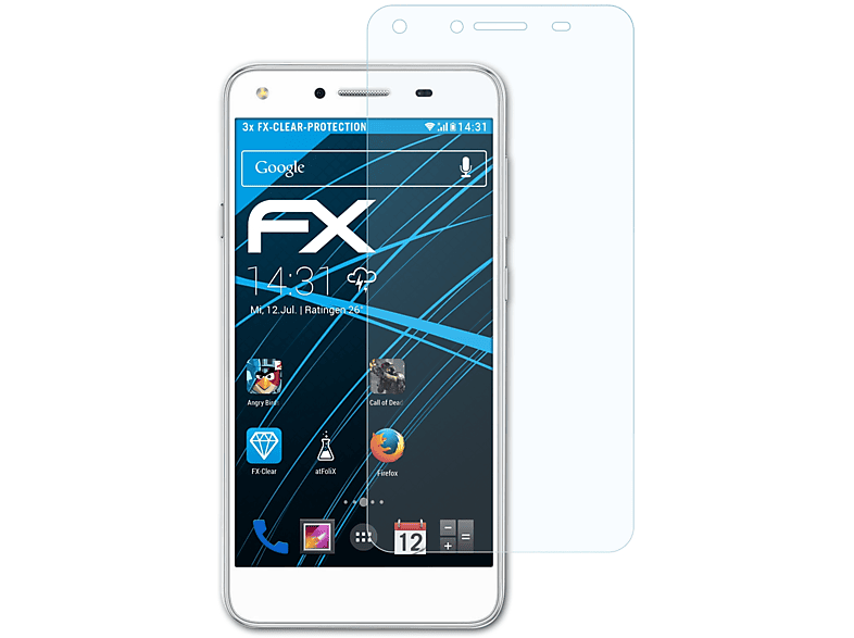 ATFOLIX 3x FX-Clear Displayschutz(für II) Huawei Y5