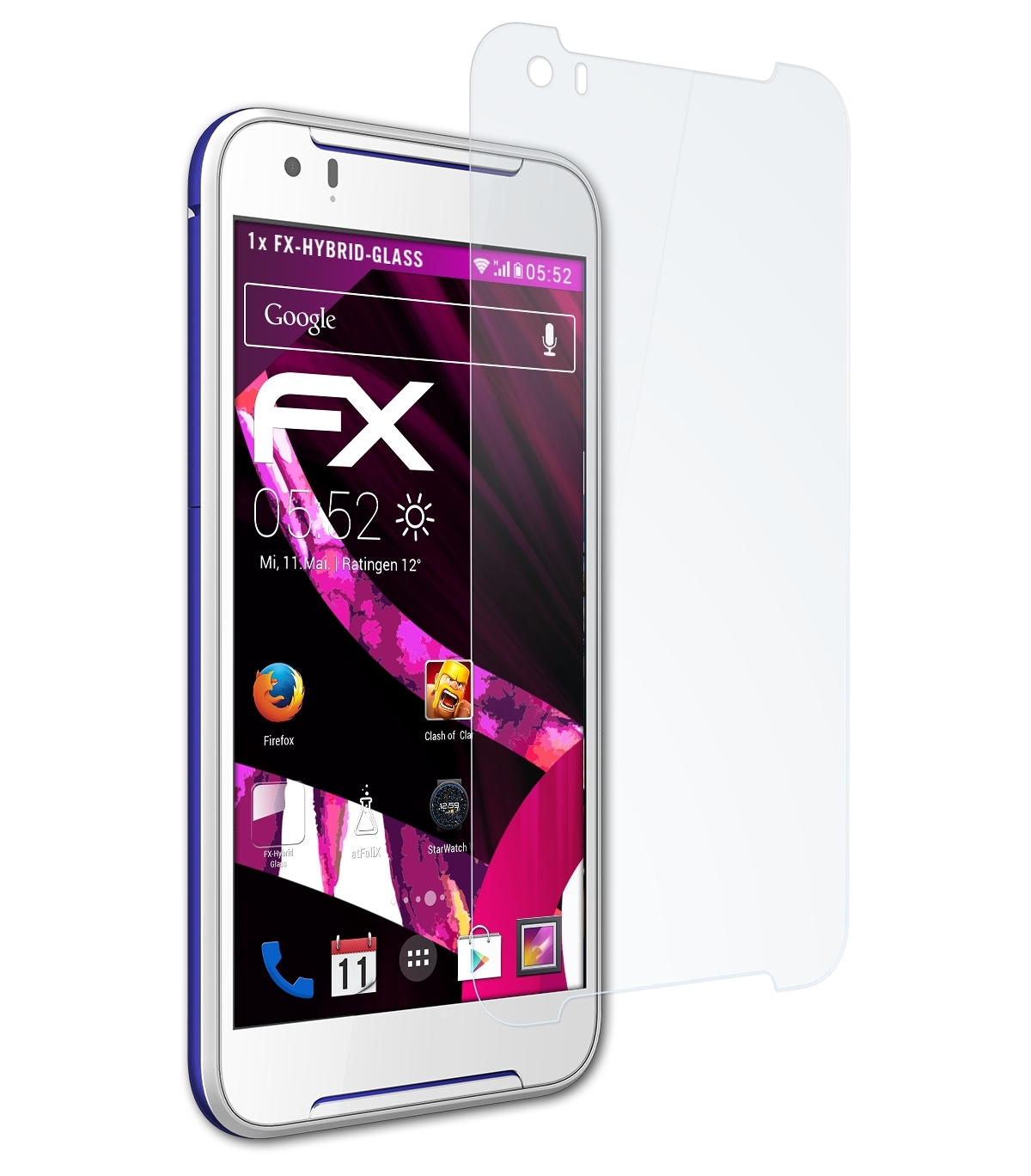 ATFOLIX Desire HTC FX-Hybrid-Glass Schutzglas(für 830)