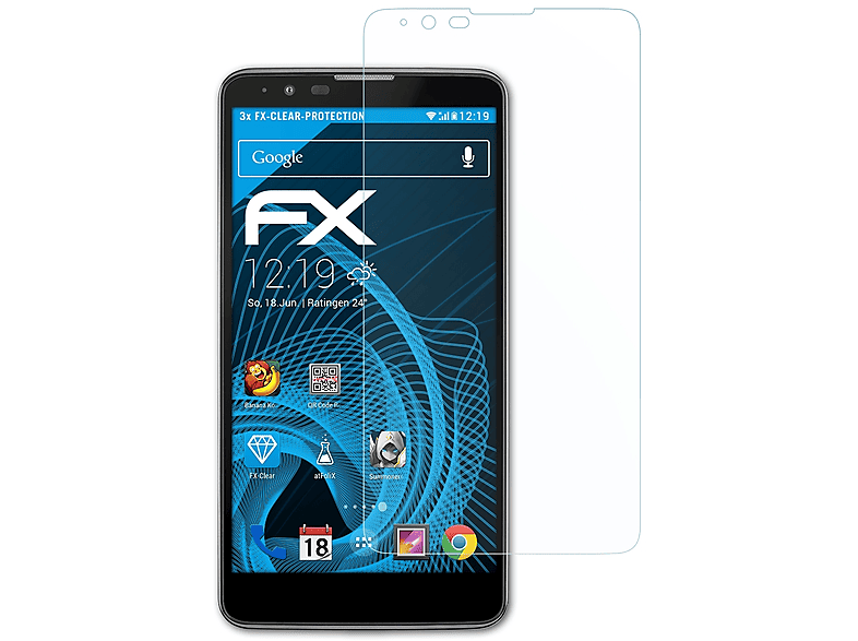 ATFOLIX 3x FX-Clear Displayschutz(für LG Stylo 2 (LS775))