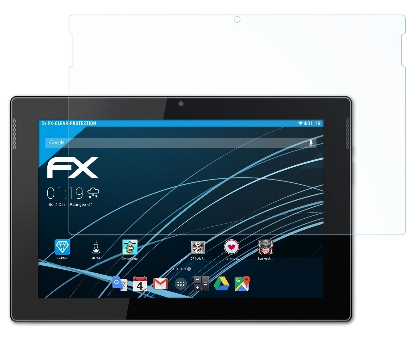 LIFETAB (MD99781)) 2x S10366 ATFOLIX FX-Clear Medion Displayschutz(für