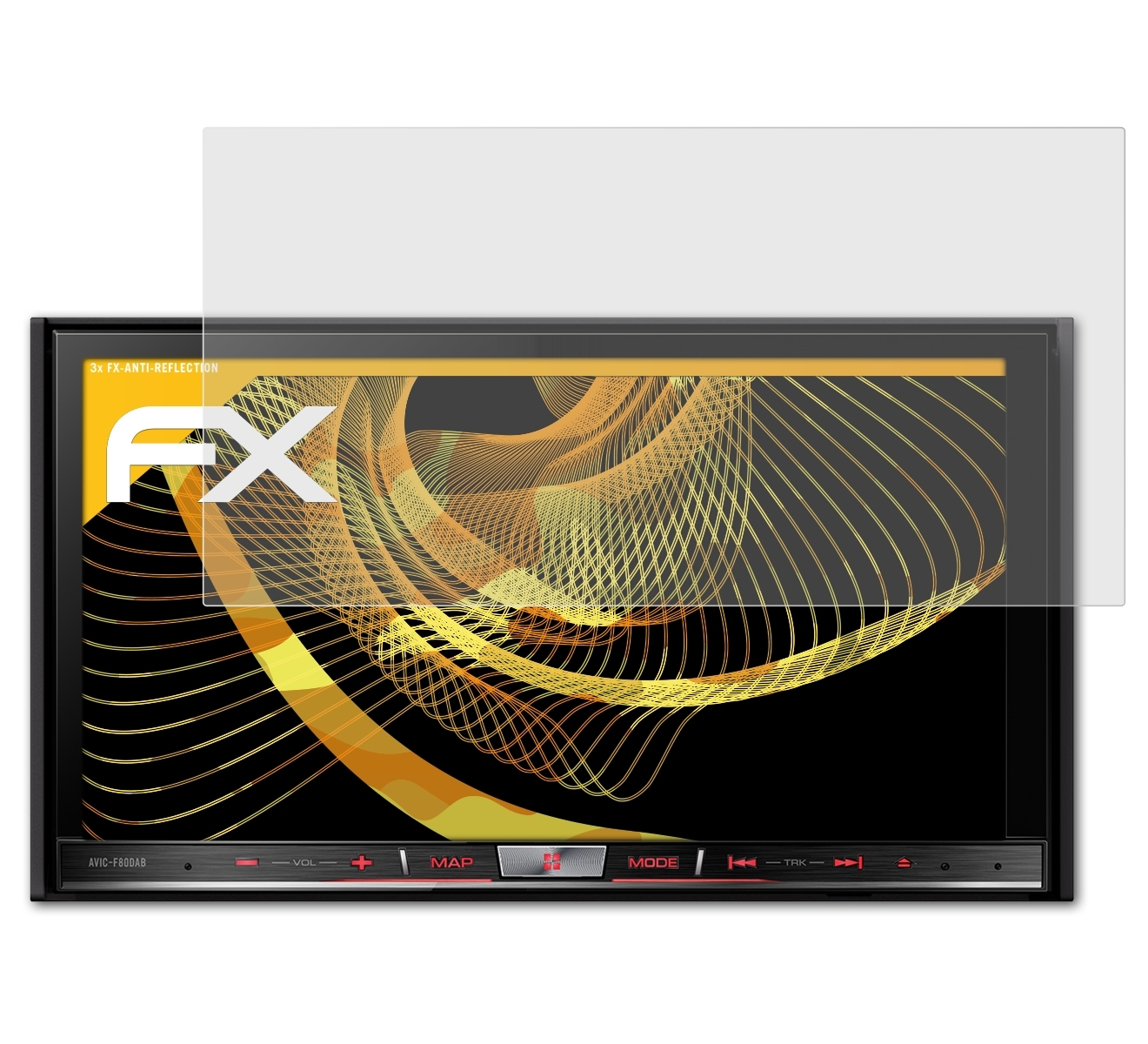 ATFOLIX F88DAB) Pioneer FX-Antireflex Avic-F80DAB / 3x Displayschutz(für