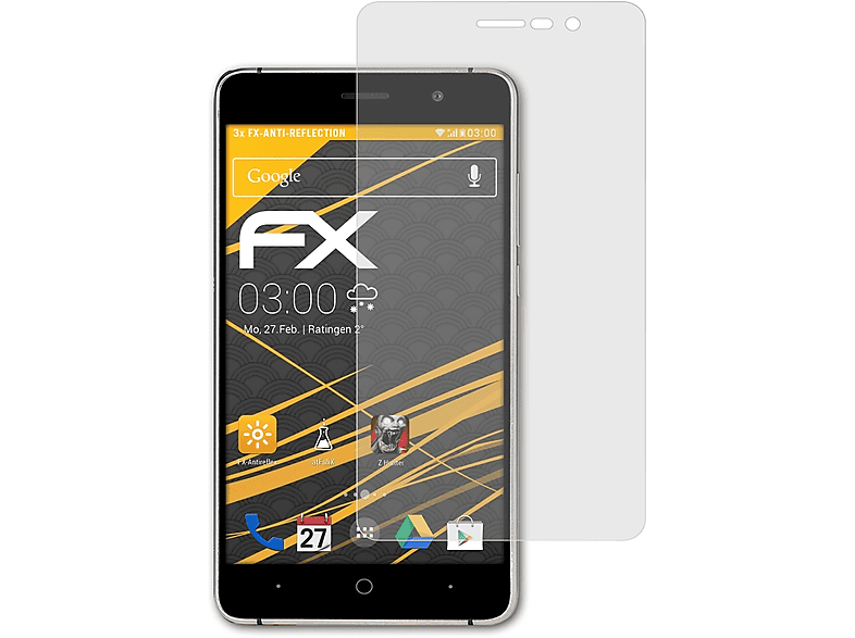 ATFOLIX X10) FX-Antireflex Displayschutz(für Doogee 3x