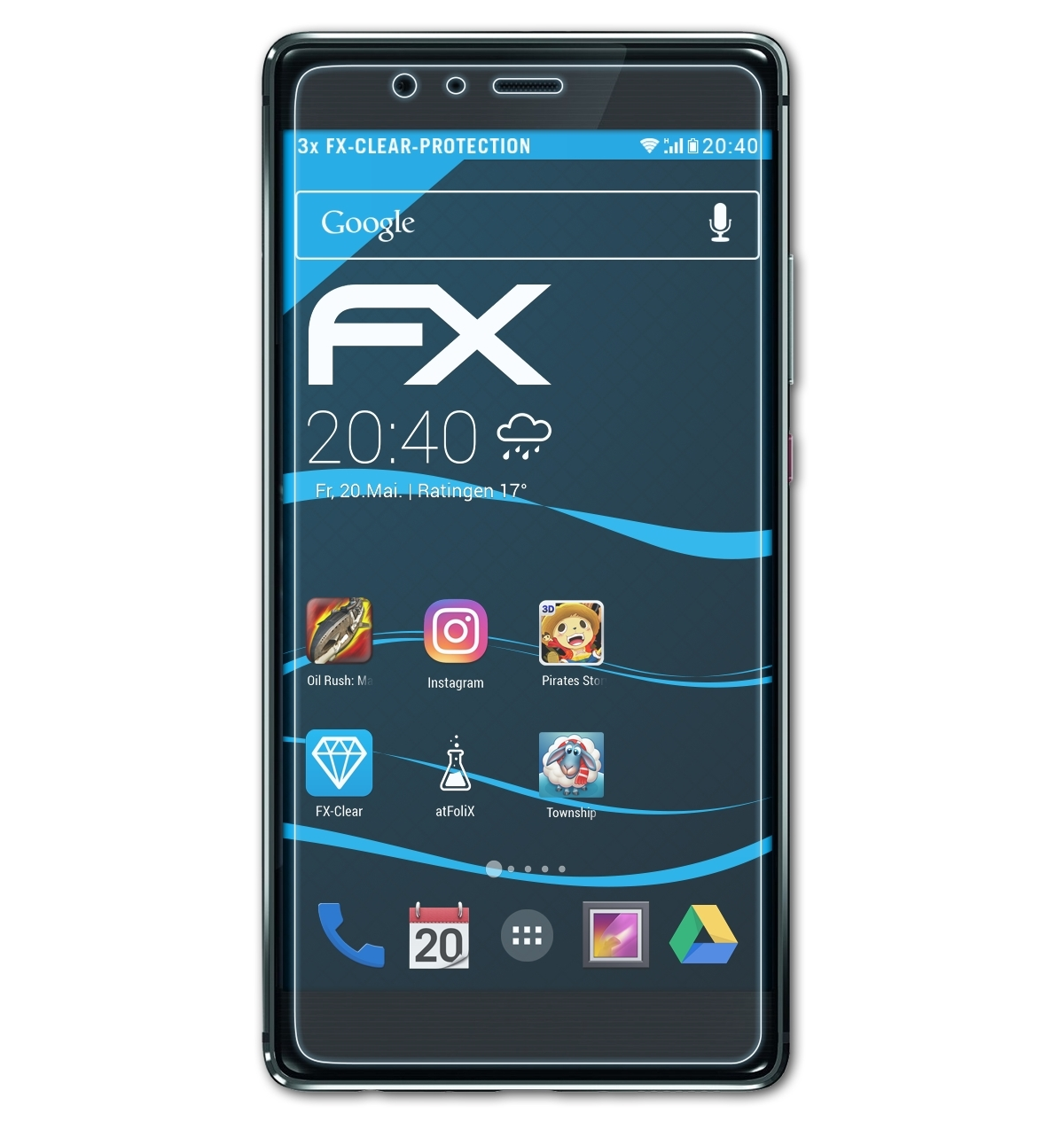 ATFOLIX 3x FX-Clear Displayschutz(für Huawei P9 Plus)