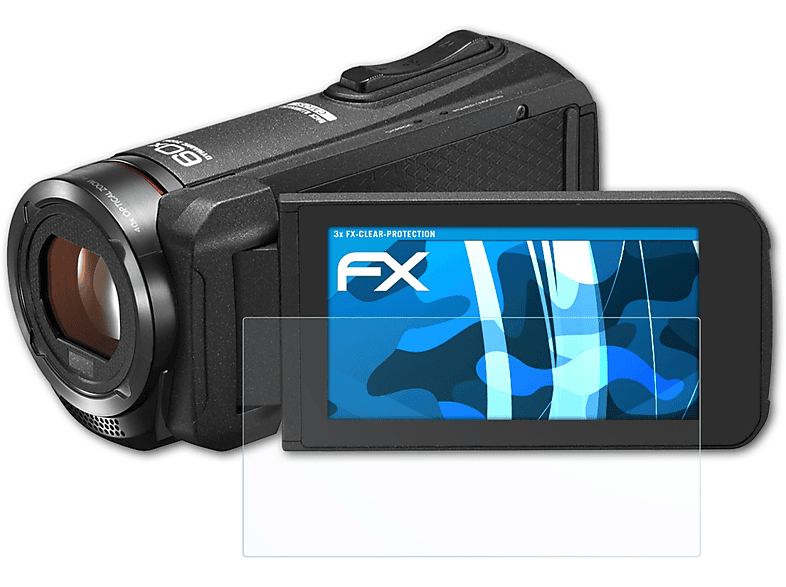 ATFOLIX 3x FX-Clear Displayschutz(für JVC GZ-R430BEU)