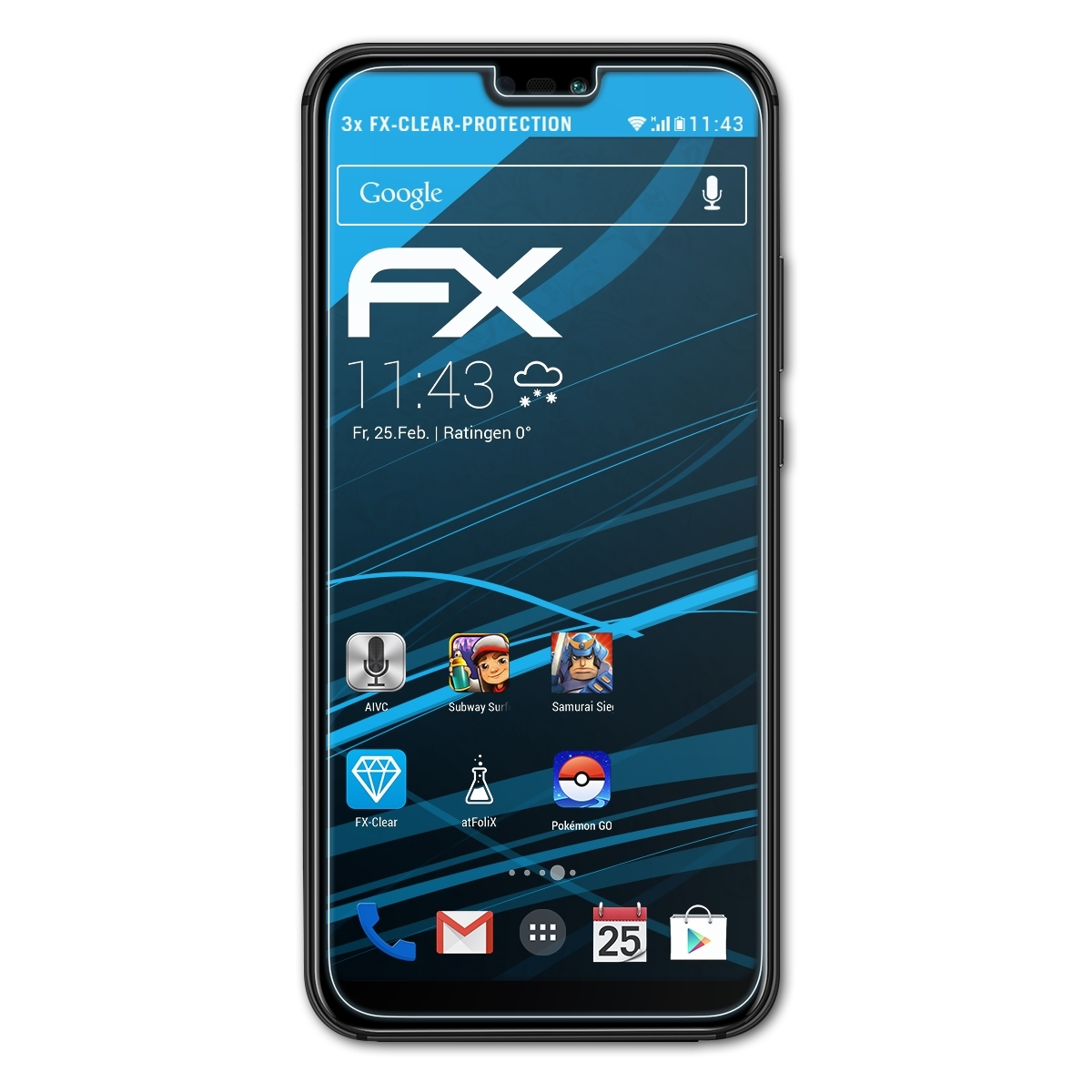 ATFOLIX 3x Nova Displayschutz(für Huawei FX-Clear 3e)