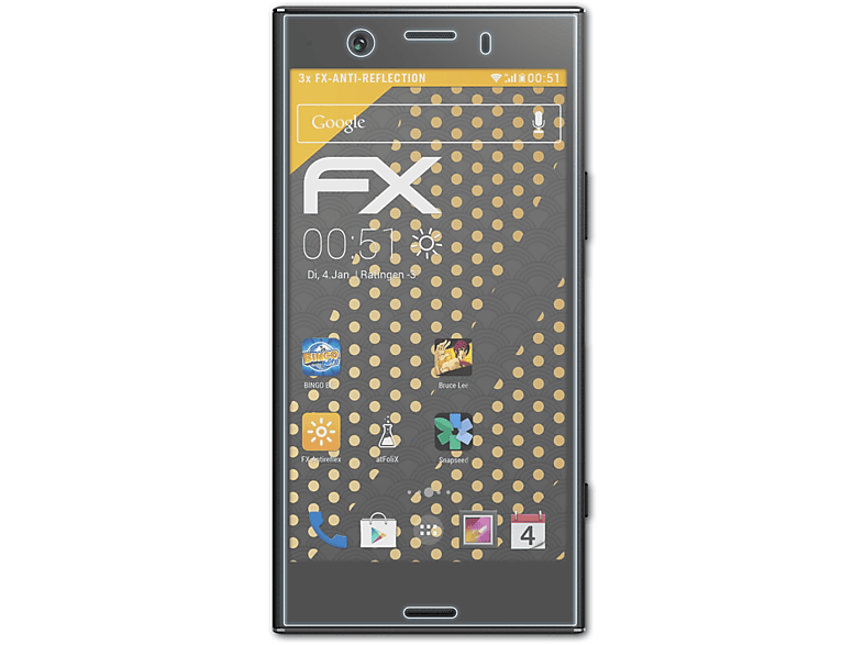 ATFOLIX 3x FX-Antireflex Displayschutz(für Sony Xperia XZ1 Compact)